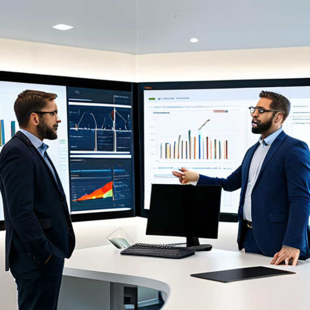 Data Analysis Meeting**

"A diverse team of professionals collaborating around a large screen displaying data visualizations in a modern, bright office setting. One team member is pointing at a key insight. Everyone is fully clothed in business casual attire. Safe for work, appropriate content, perfect anatomy, correct proportions, professional, high quality, well-lit, natural pose."

**