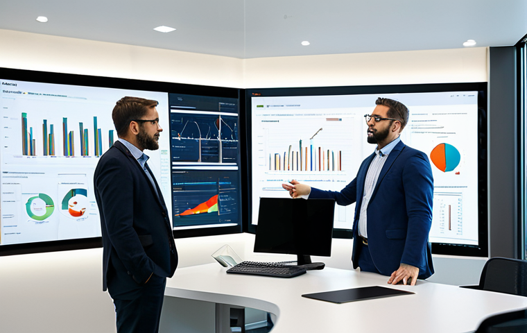 Data Analysis Meeting**

"A diverse team of professionals collaborating around a large screen displaying data visualizations in a modern, bright office setting. One team member is pointing at a key insight. Everyone is fully clothed in business casual attire. Safe for work, appropriate content, perfect anatomy, correct proportions, professional, high quality, well-lit, natural pose."

**