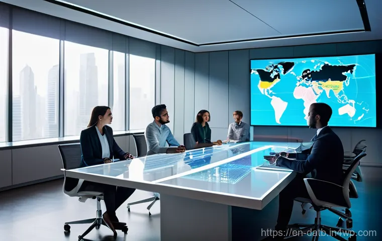 고객 데이터 분석을 통한 매출 증대 전략 - **Prompt:** A diverse group of four young professionals, aged late 20s to early 30s, are gathered ar...