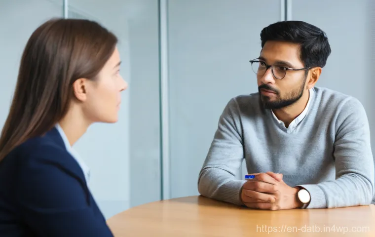 고객 데이터 분석의 인터뷰 기법 - **Prompt:** A warm and inviting scene depicting a user researcher (a woman in her late 20s, dressed ...