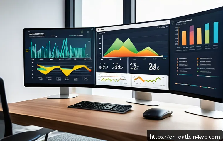 고객 데이터 분석을 위한 성과 측정 지표 - A modern digital marketing analytics dashboard displayed on a sleek computer screen in a bright offi...
